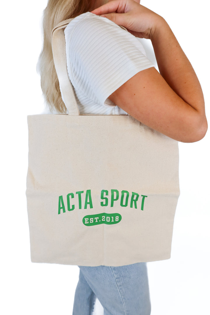 Acta sport burlap tote bag NWOT