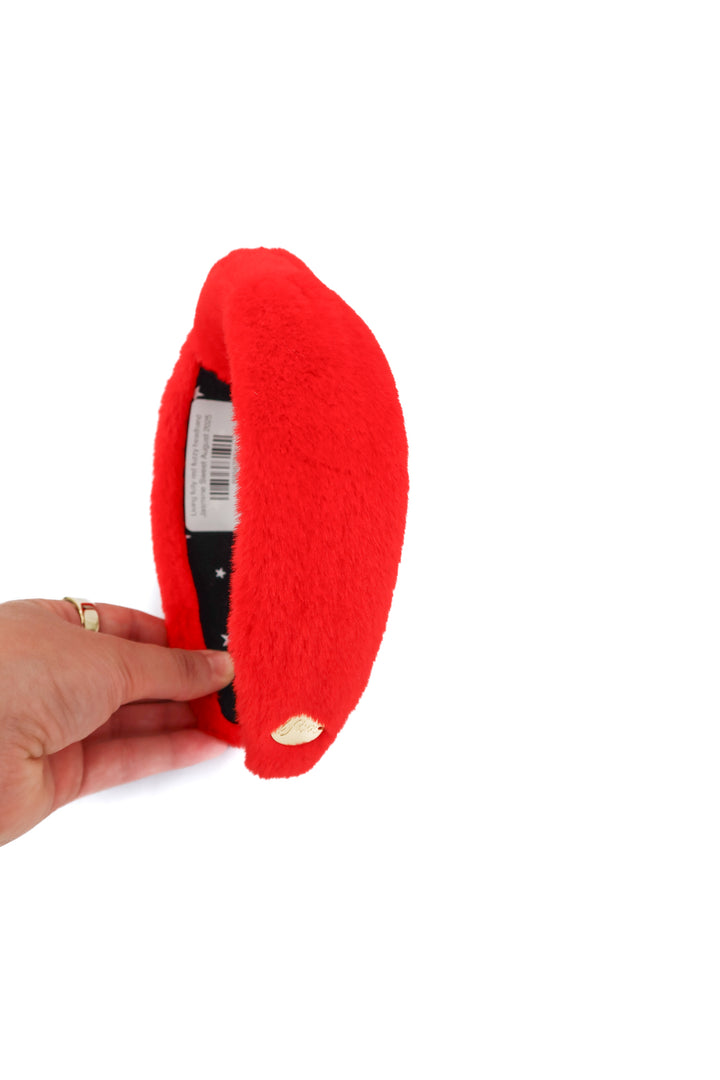 Living fully red fuzzy headband