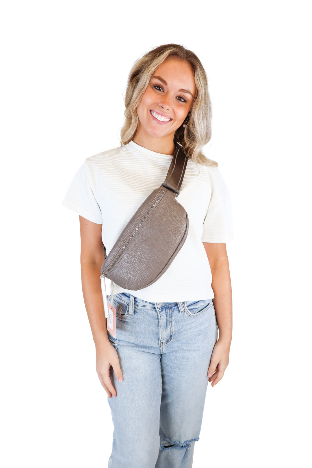 Quince Mink Pebbled Leather Sling Bag NWT (Retail $70)