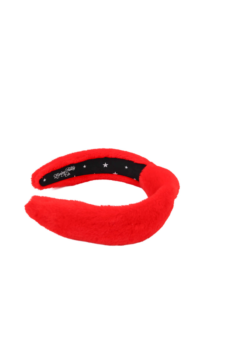 Living fully red fuzzy headband