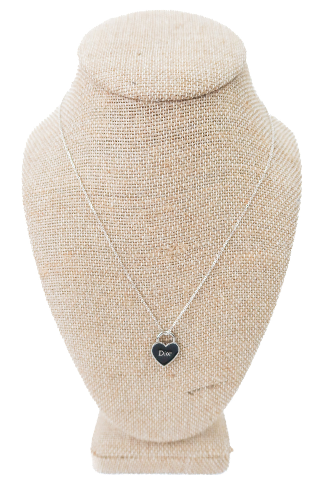 Dior Enamel and Silver Heart Necklace (est. retail $395)