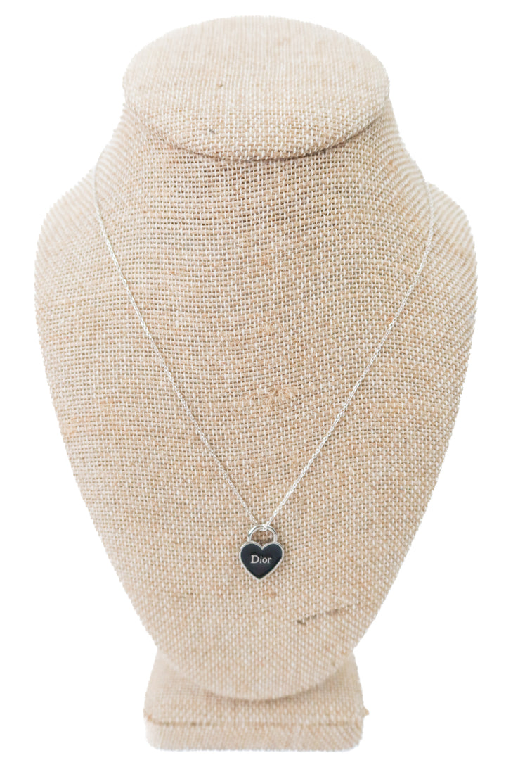 Dior Enamel and Silver Heart Necklace (est. retail $395)