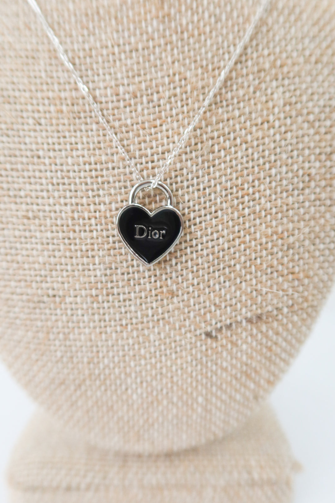 Dior Enamel and Silver Heart Necklace (est. retail $395)