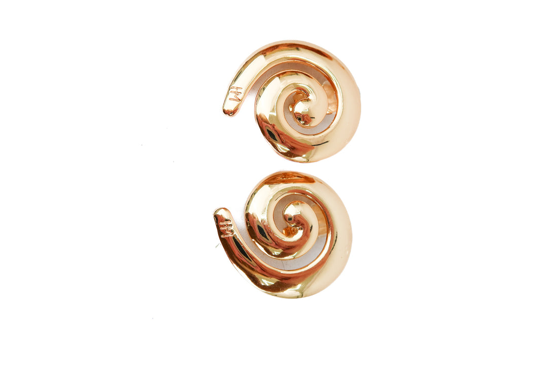 Gold spiral clip-on earrings