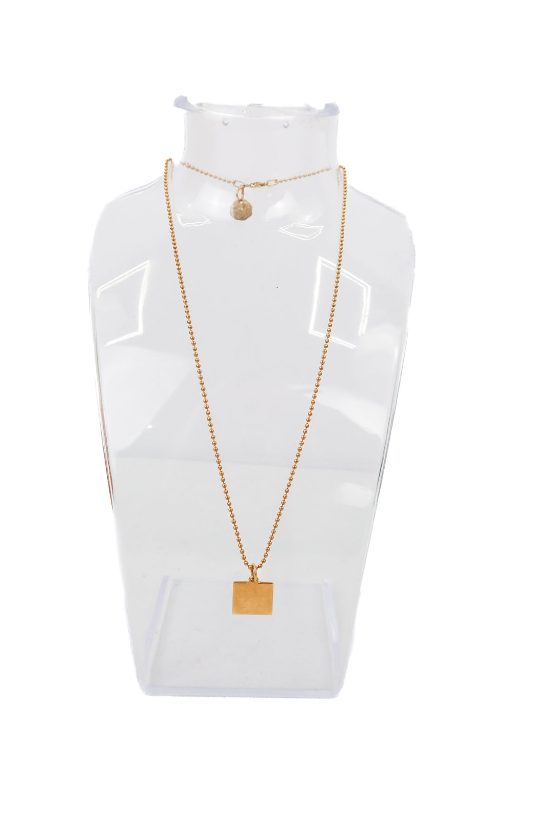 Jenny lauren jewelry 14k gold square charm necklace (retail $975)