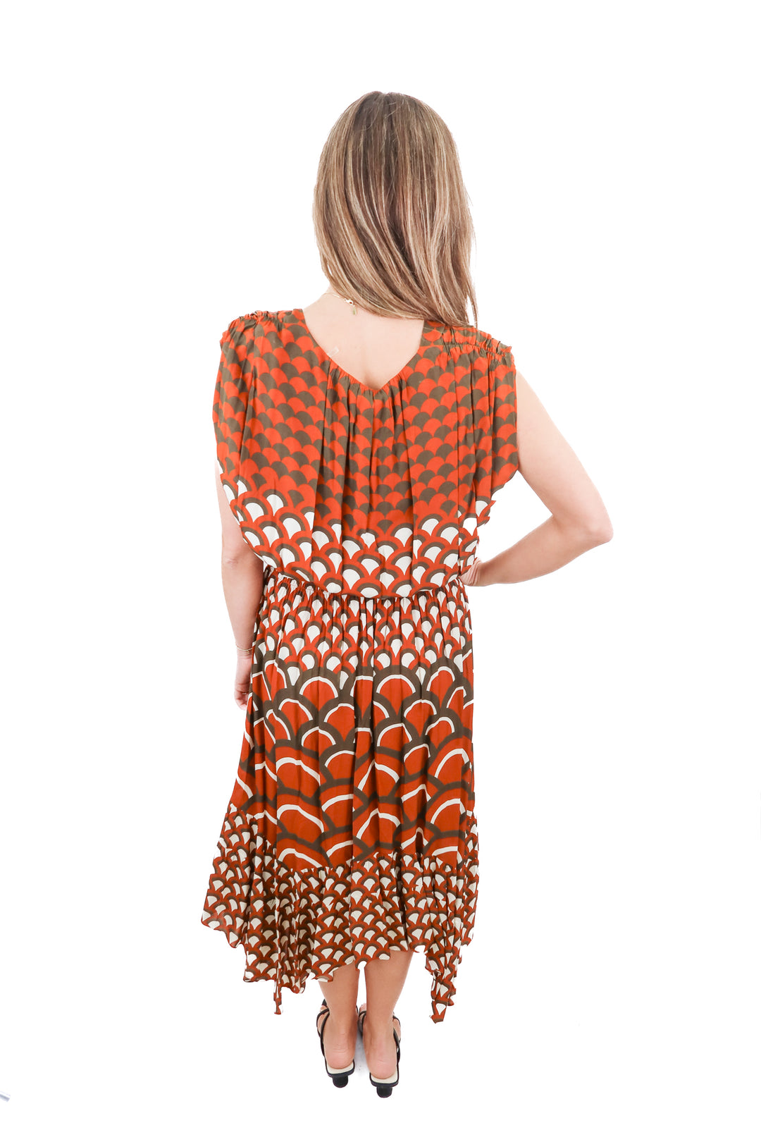 ramy brook orange printed maxi dress NWT (s; retail $565)