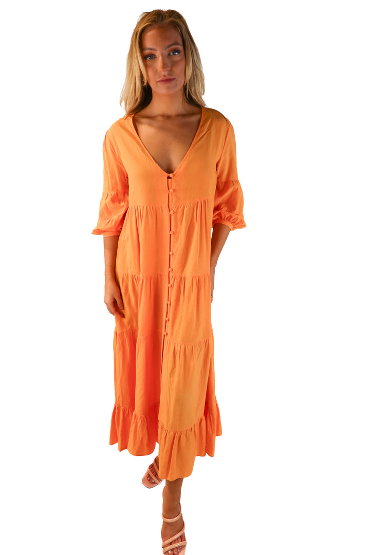 Emory park orange button up maxi dress (s; retails for $81)