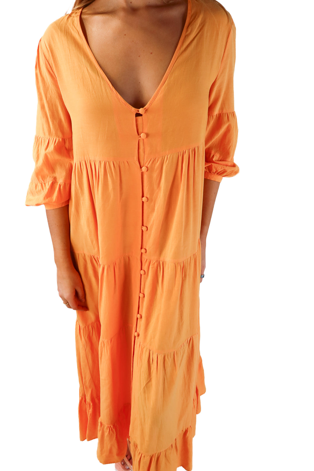 Emory park orange button up maxi dress (s; retails for $81)