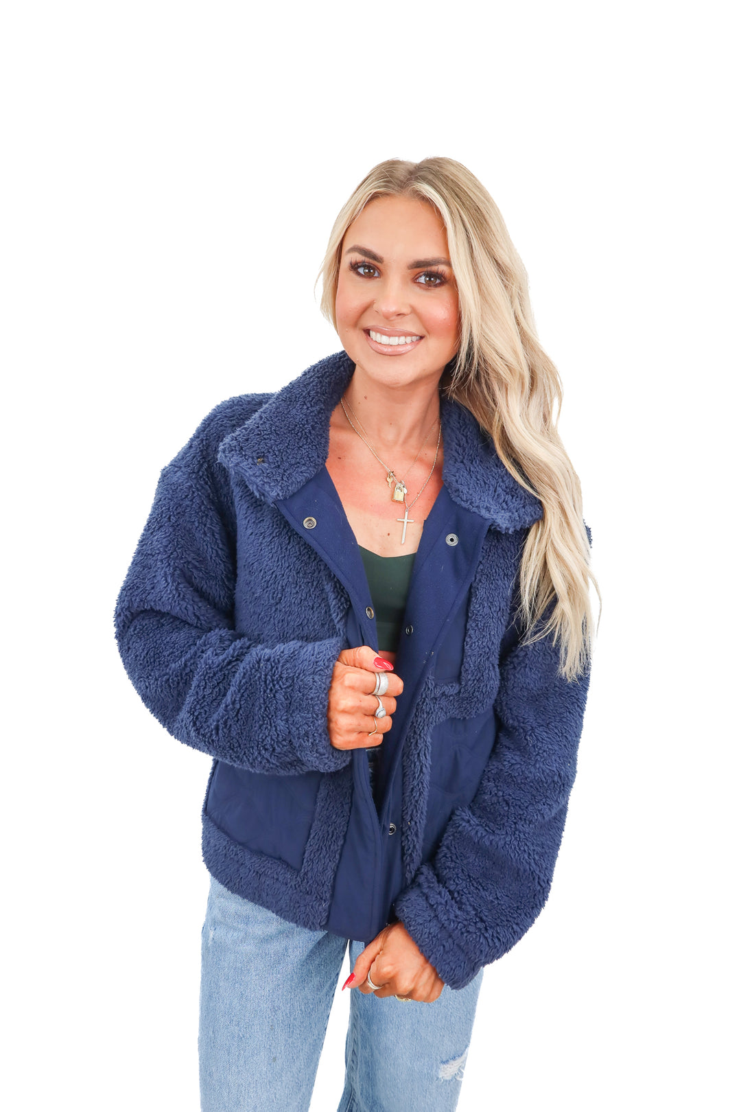 Travis Mathew navy teddy jacket (S)