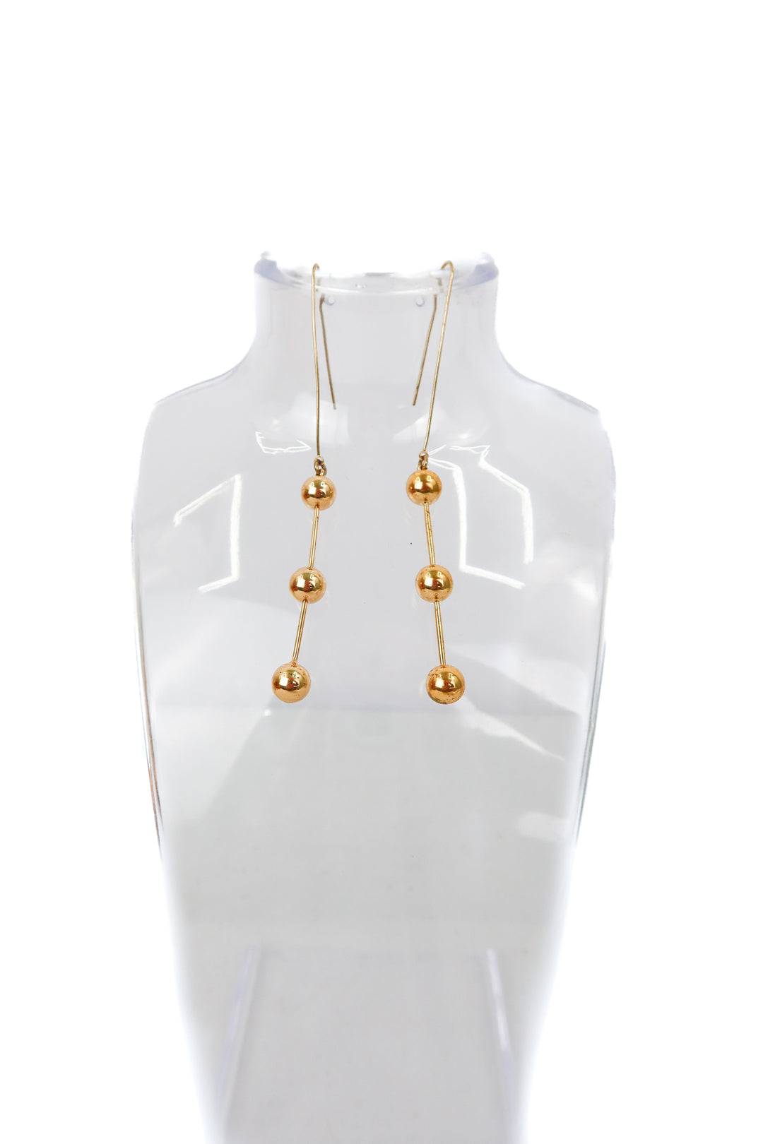 Gold bead drop earrings