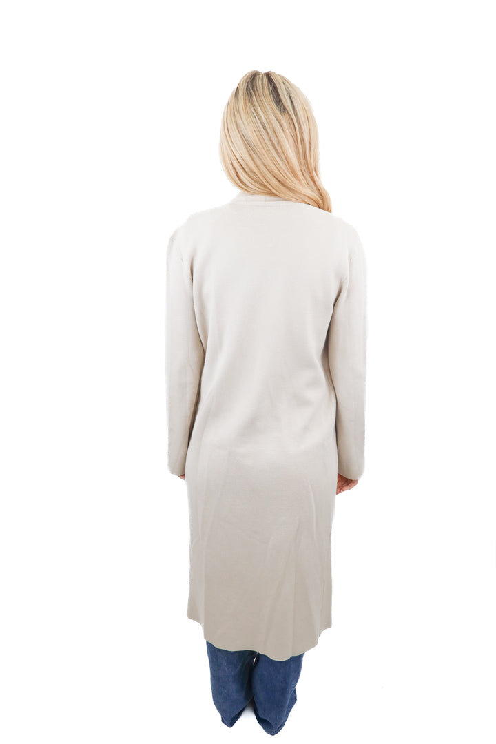 Babaton beige open front cardigan duster (XS)