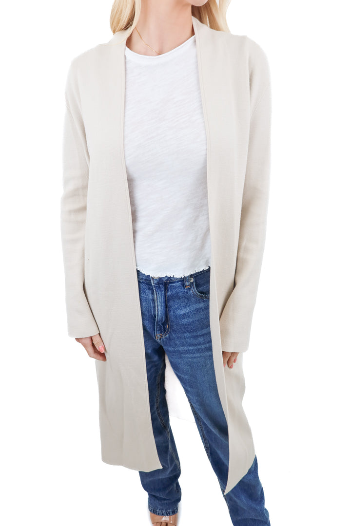 Babaton beige open front cardigan duster (XS)