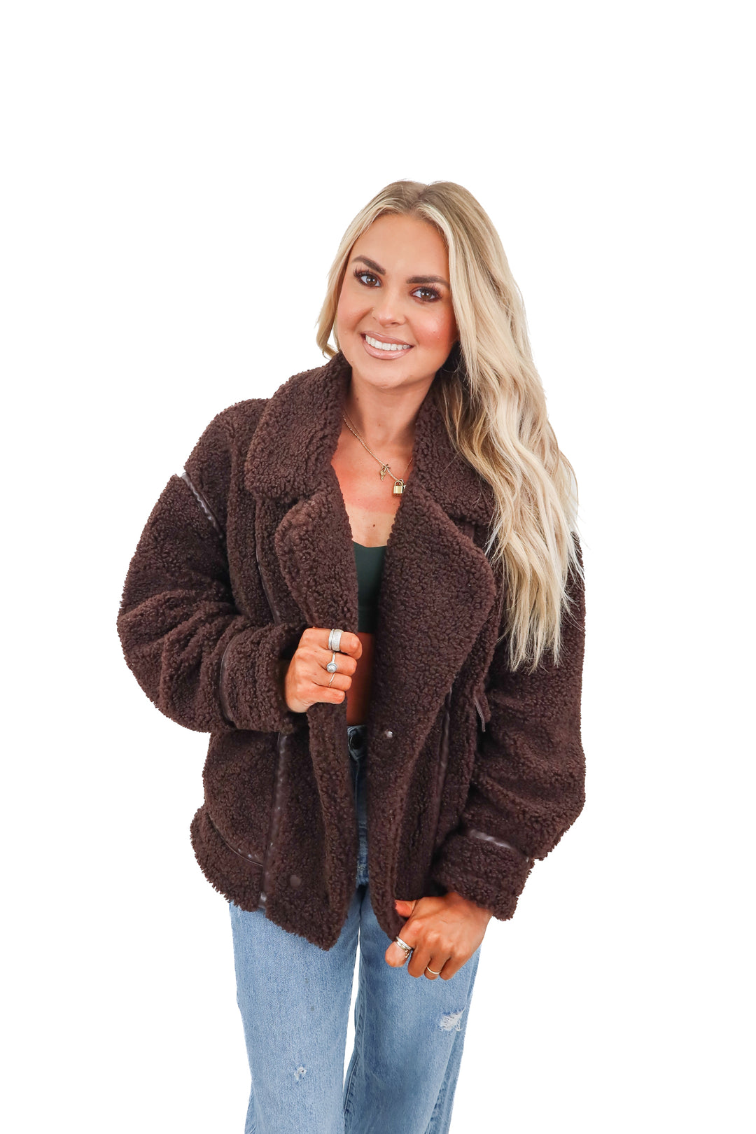 Z supply dark brown teddy jacket NWT (S; retail $179)