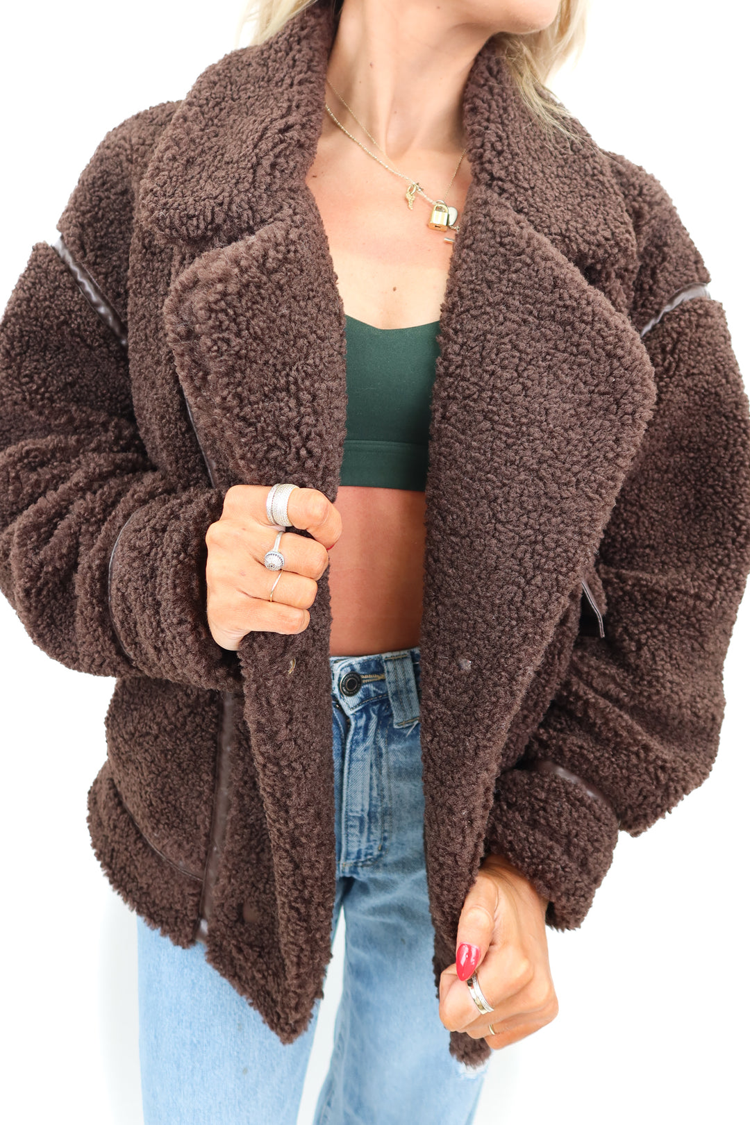 Z supply dark brown teddy jacket NWT (S; retail $179)