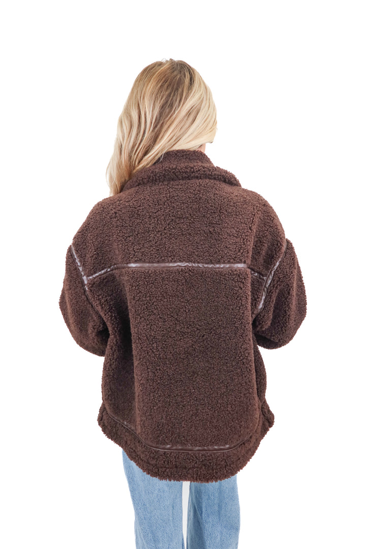 Z supply dark brown teddy jacket NWT (S; retail $179)