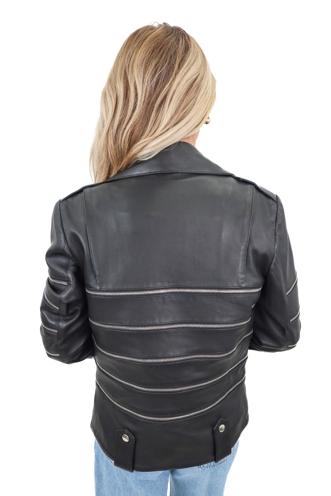 Each and Other black leather jacket (S; retail $120)
