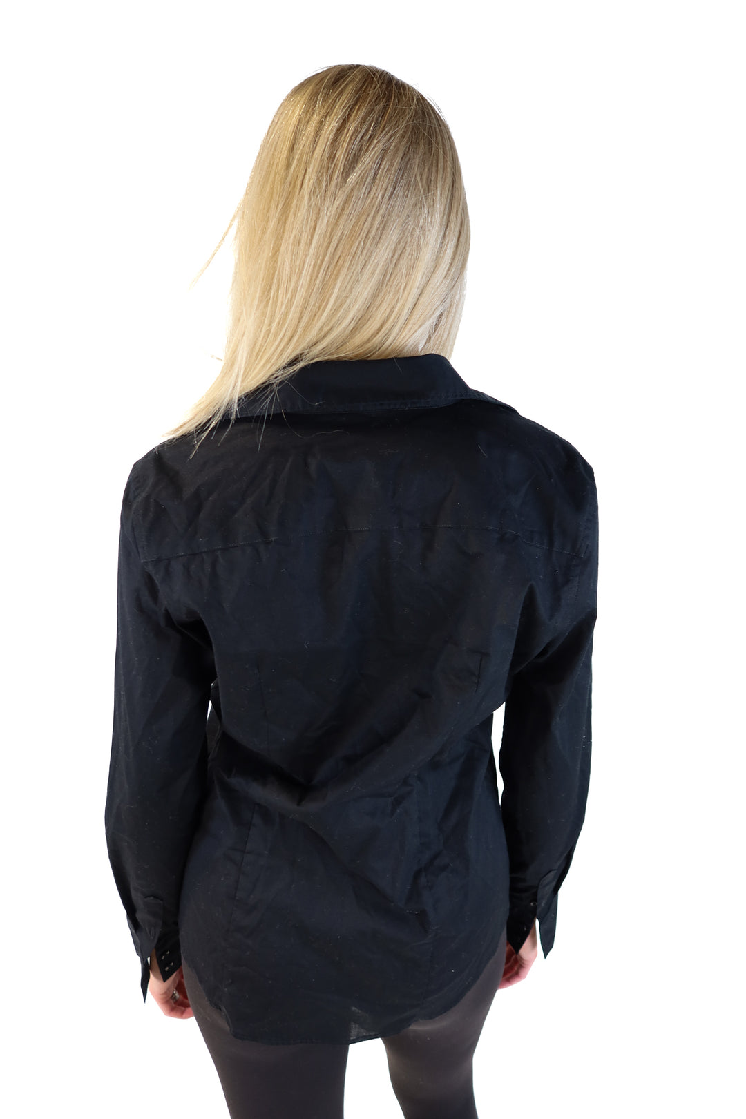 Liz Claiborne Black Button-Down Shirt (M)