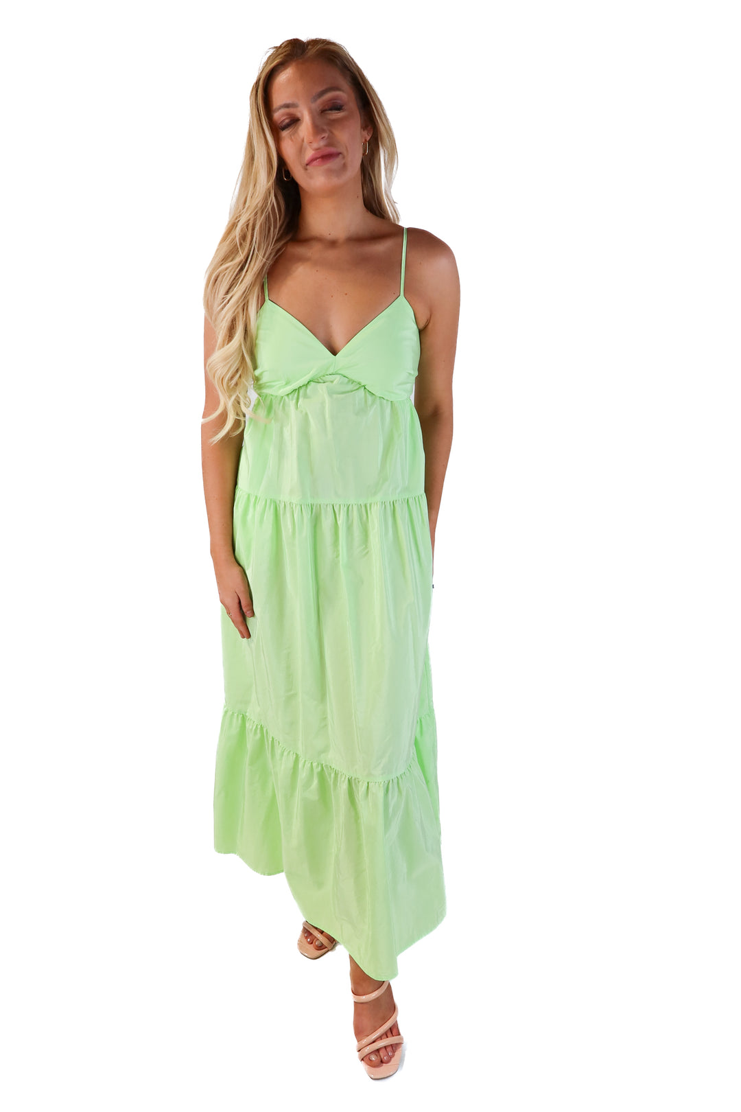 A new day lime green maxi dress (s)