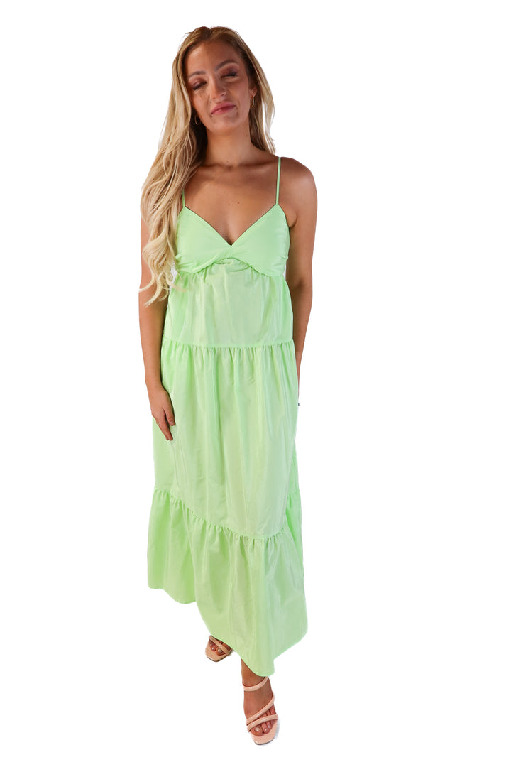 A new day lime green maxi dress (s)