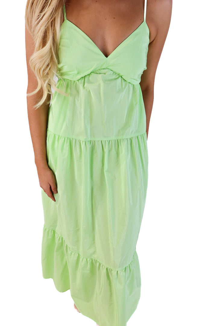 A new day lime green maxi dress (s)