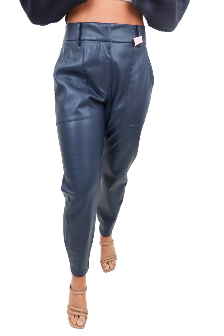 Brochu Walker blue vegan leather jogger (S; retails $388)