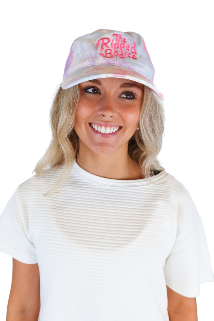 "The Ripped Bodice" Tie-Dye Cap; retails for $30