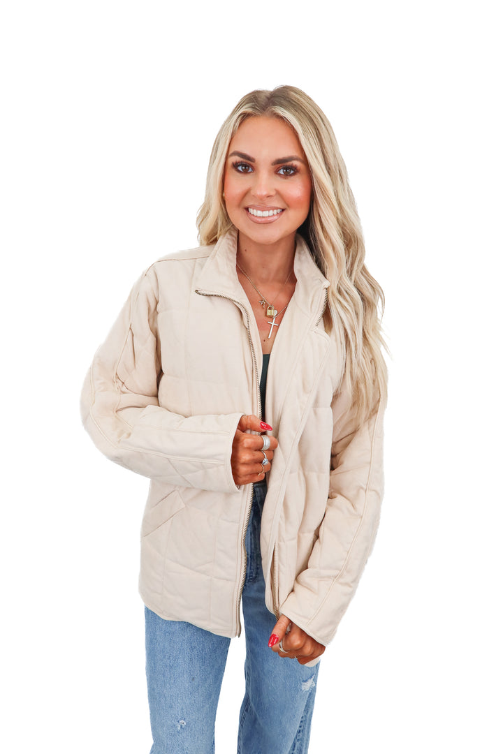 Etcy cream lightweight puffer (S) NWT