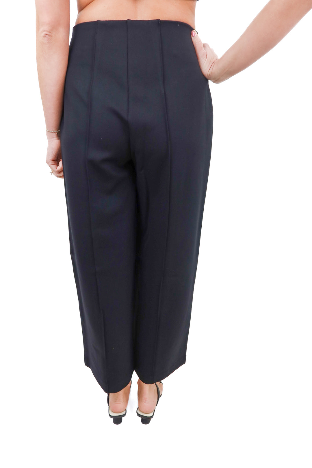 Spanx black cropped wideleg pants NWT (S)