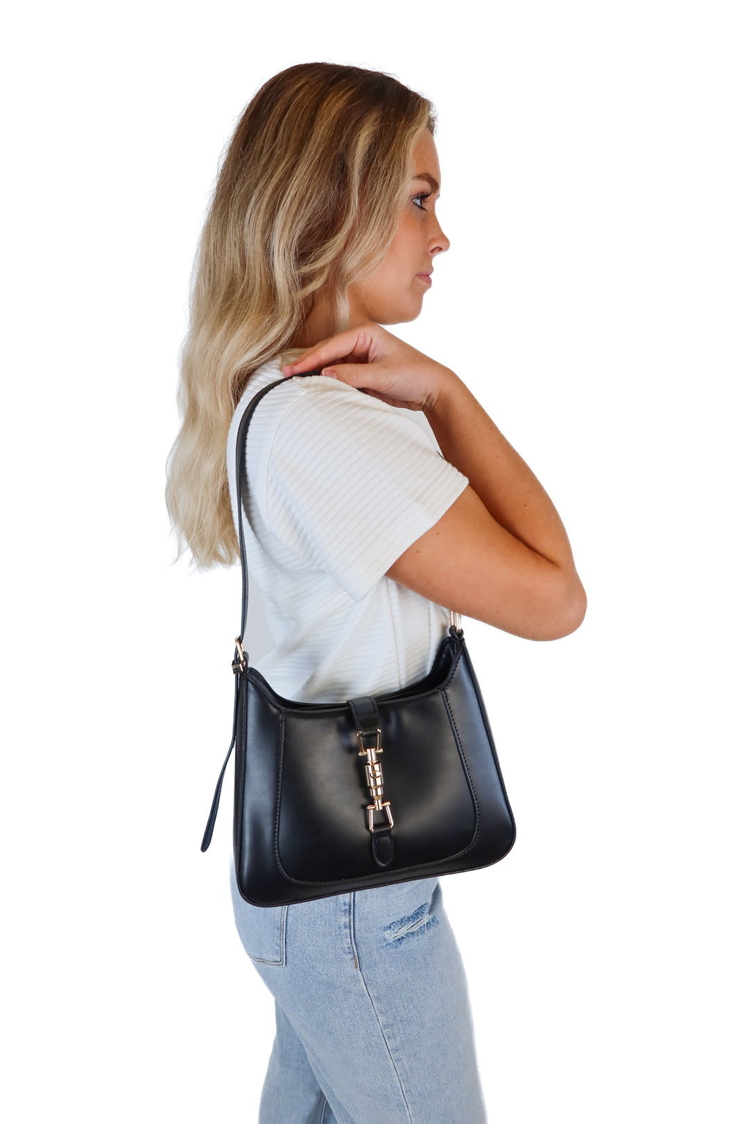 Vegan Leather Small Hobo Bag