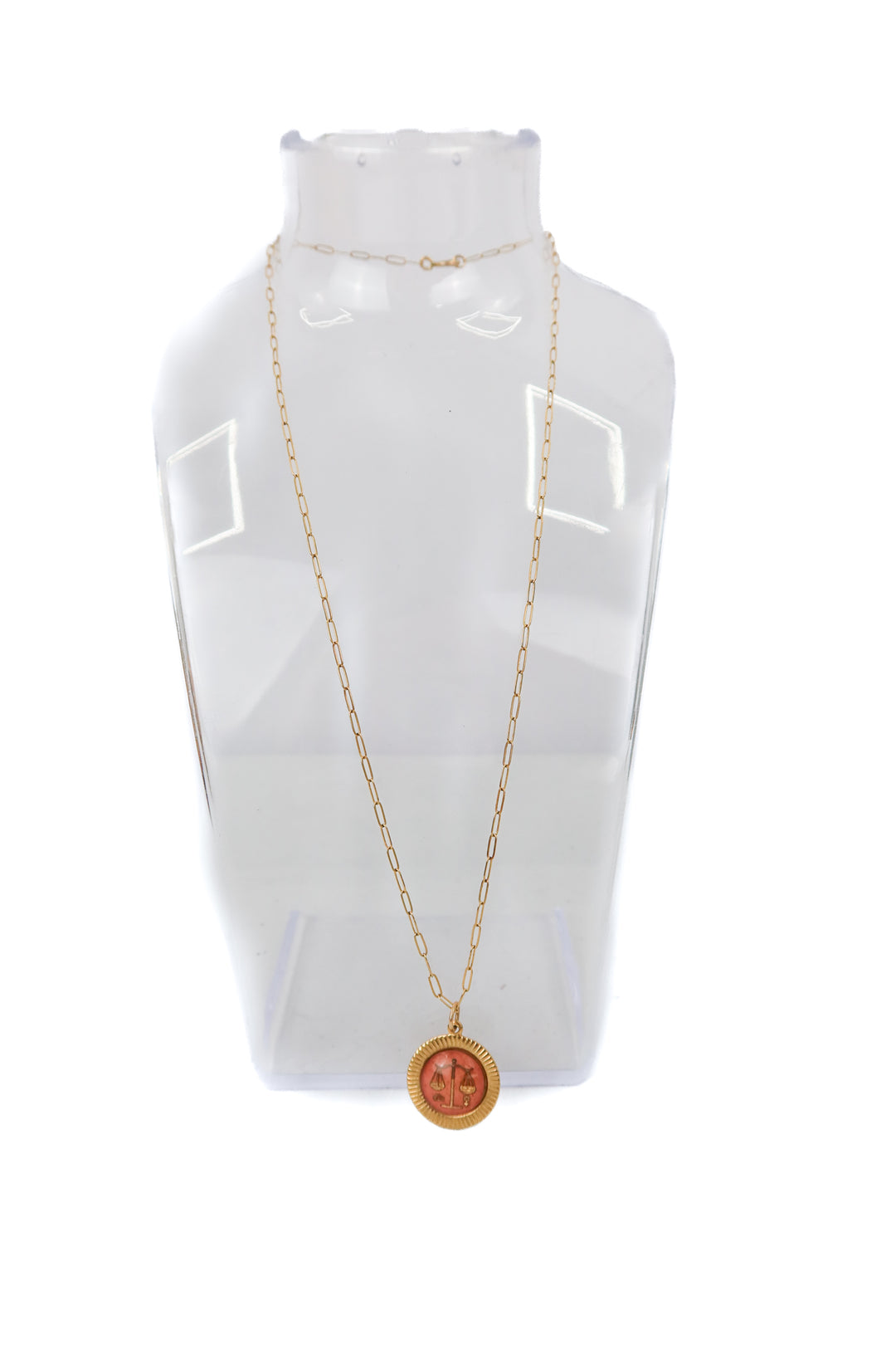 Zodiac pink charm necklace