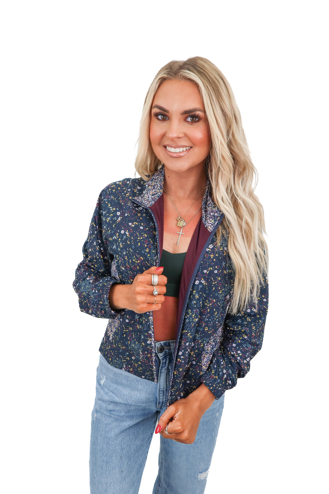 travis mathew floral zip up jacket (s; retail $138)