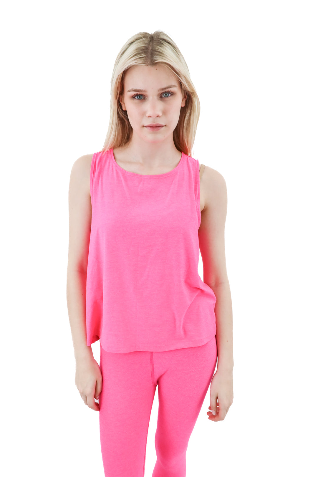 beyond yoga hot pink space dye active tank top (l; retail $58)