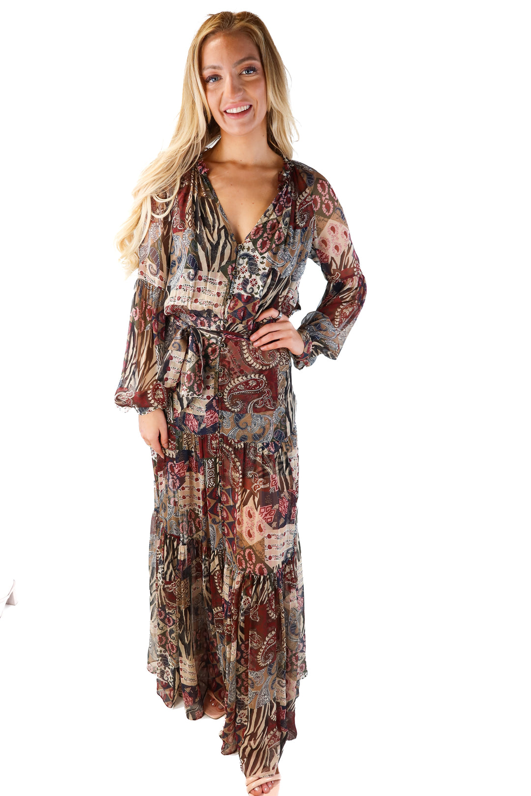 Veronica Beard printed sheer maxi dress (4; retail $698)