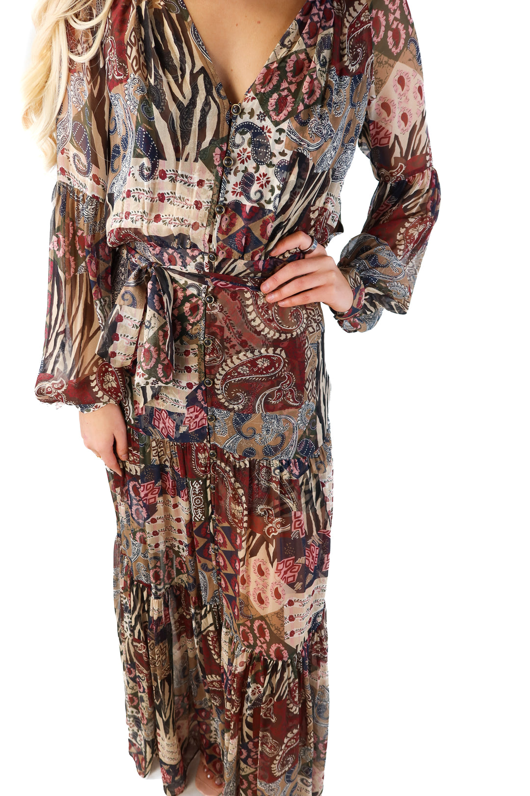 Veronica Beard printed sheer maxi dress (4; retail $698)