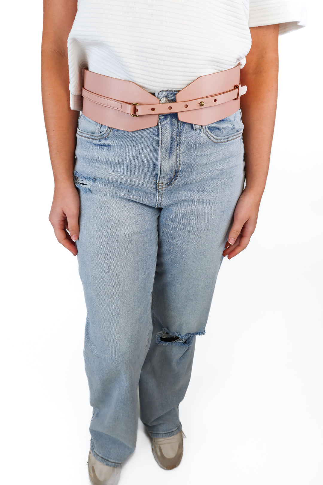 Anthropologie Genuine Leather Pink Belt