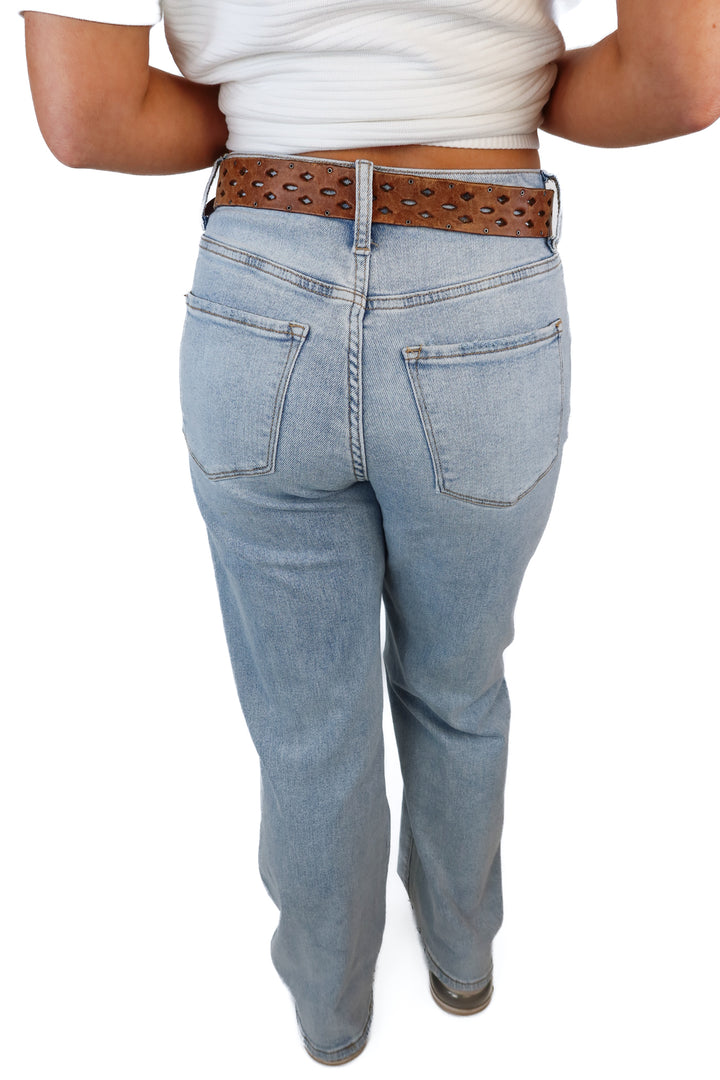 bass genuine leather brown belt (m)