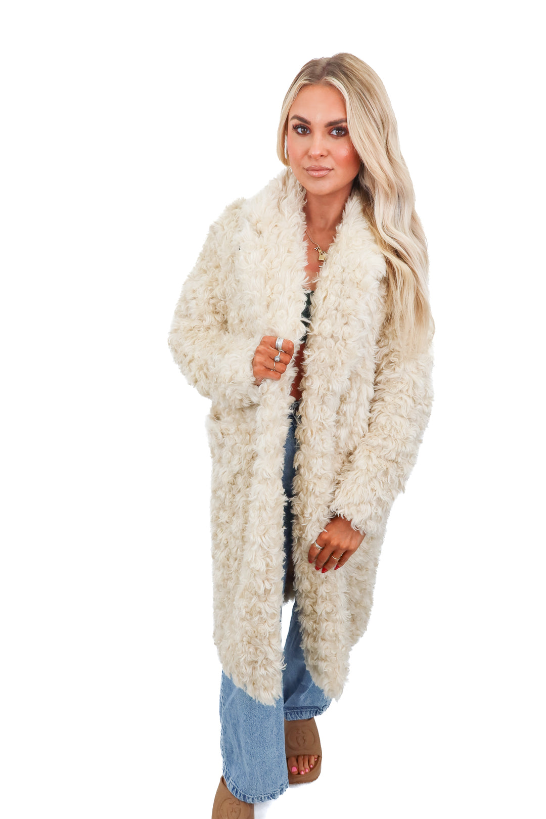 Pferdgarten Fax fur cream jacket NWT (38; retail $489)