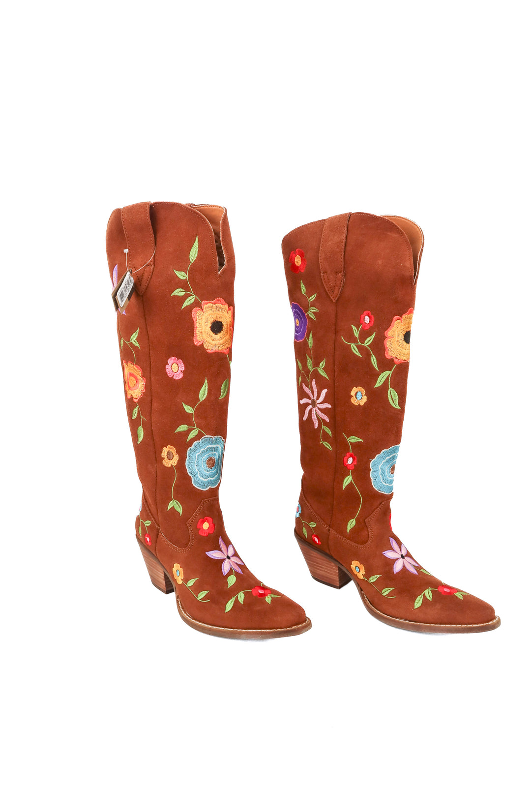 Dingo tall brown suede floral boots NWT (7; retail $219.95)