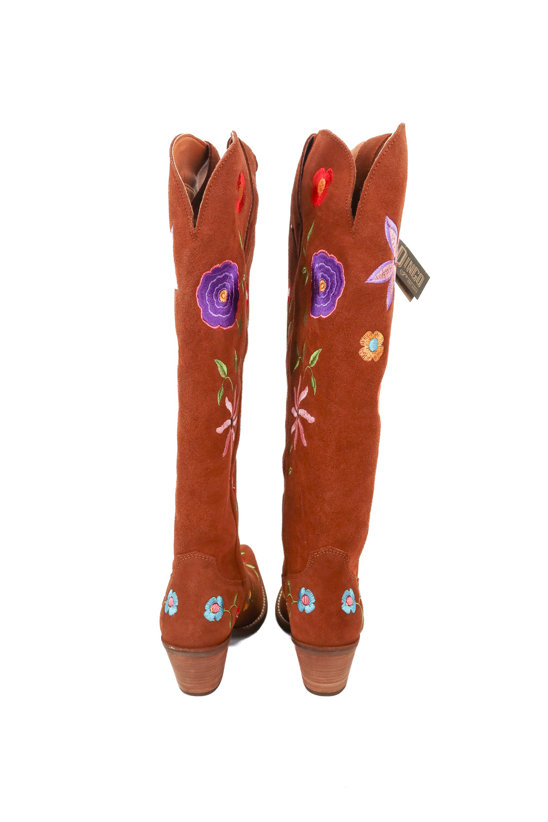Dingo tall brown suede floral boots NWT (7; retail $219.95)