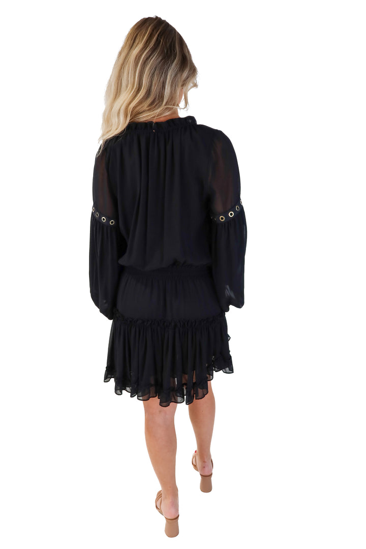 MISA black ruffle dress (s; retails for $370)