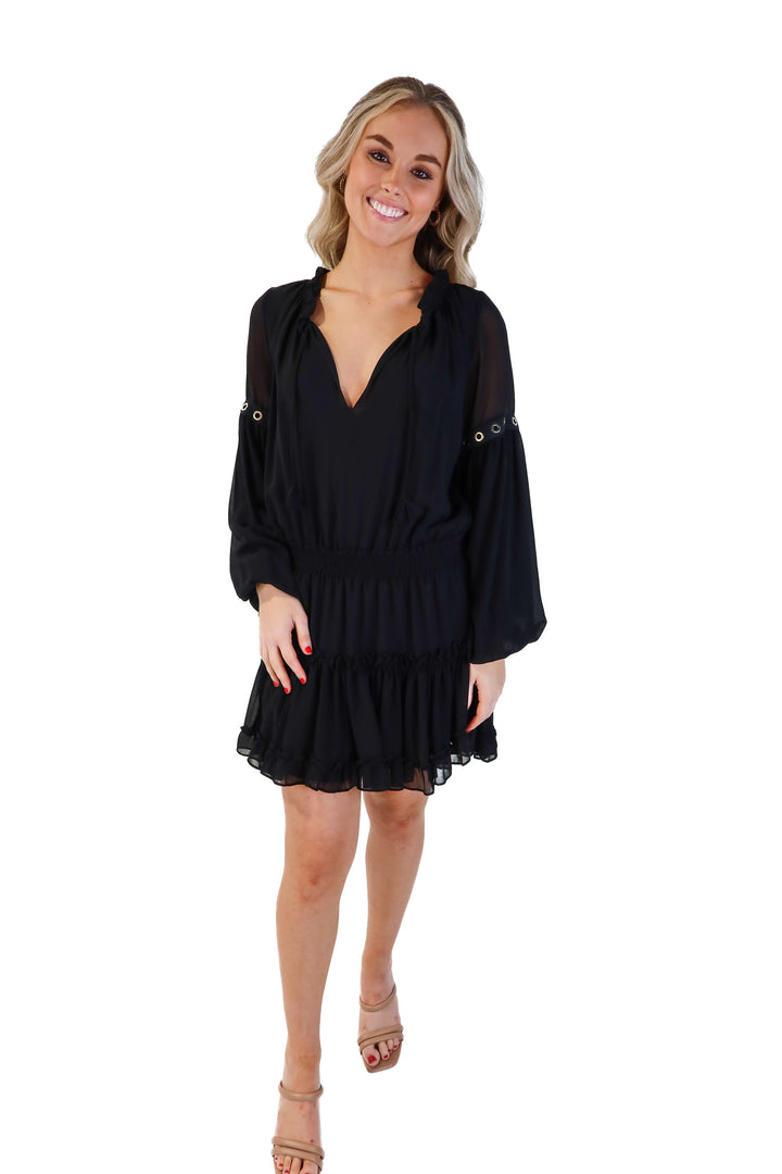 MISA black ruffle dress (s; retails for $370)