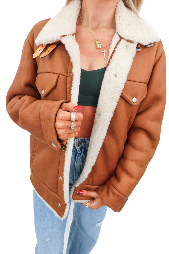 Rag and Bone tan leather bomber (S; retail $895)