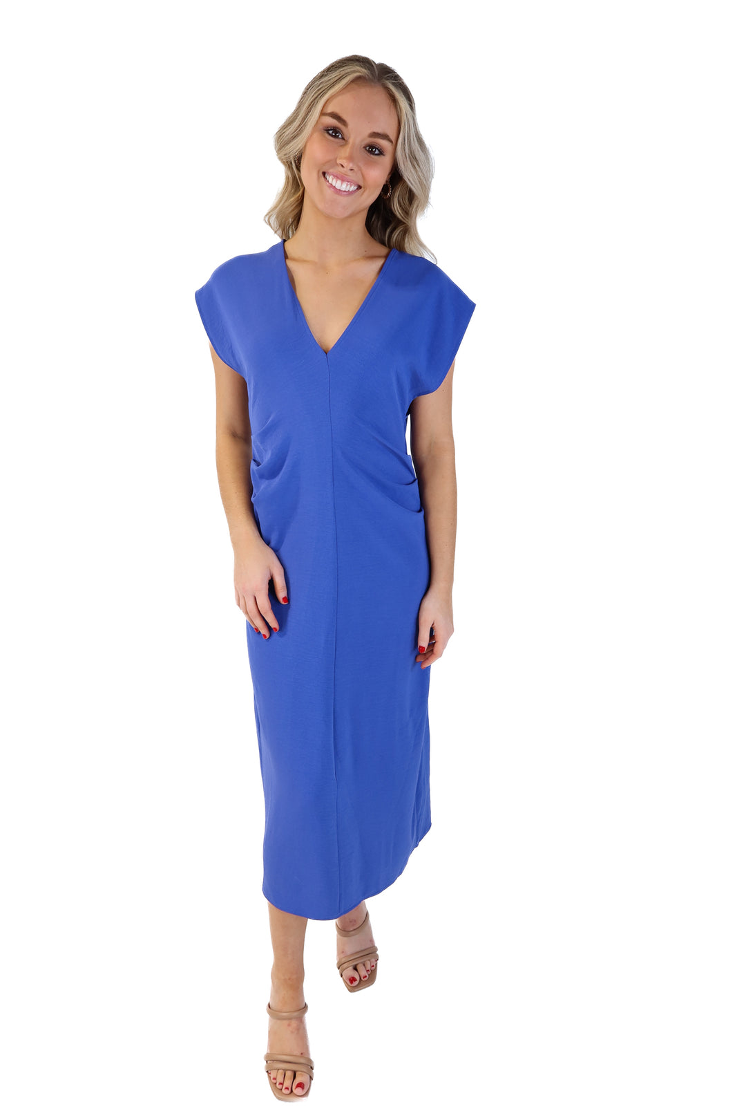 Zara blue deep v maxi dress NWT (s; retails for $35.90)