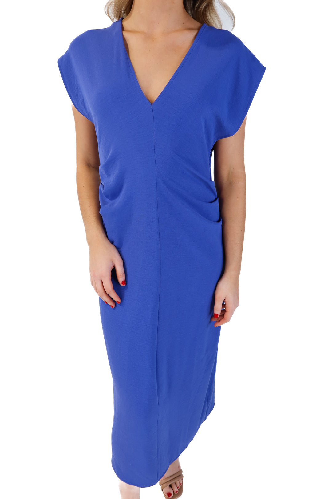 Zara blue deep v maxi dress NWT (s; retails for $35.90)