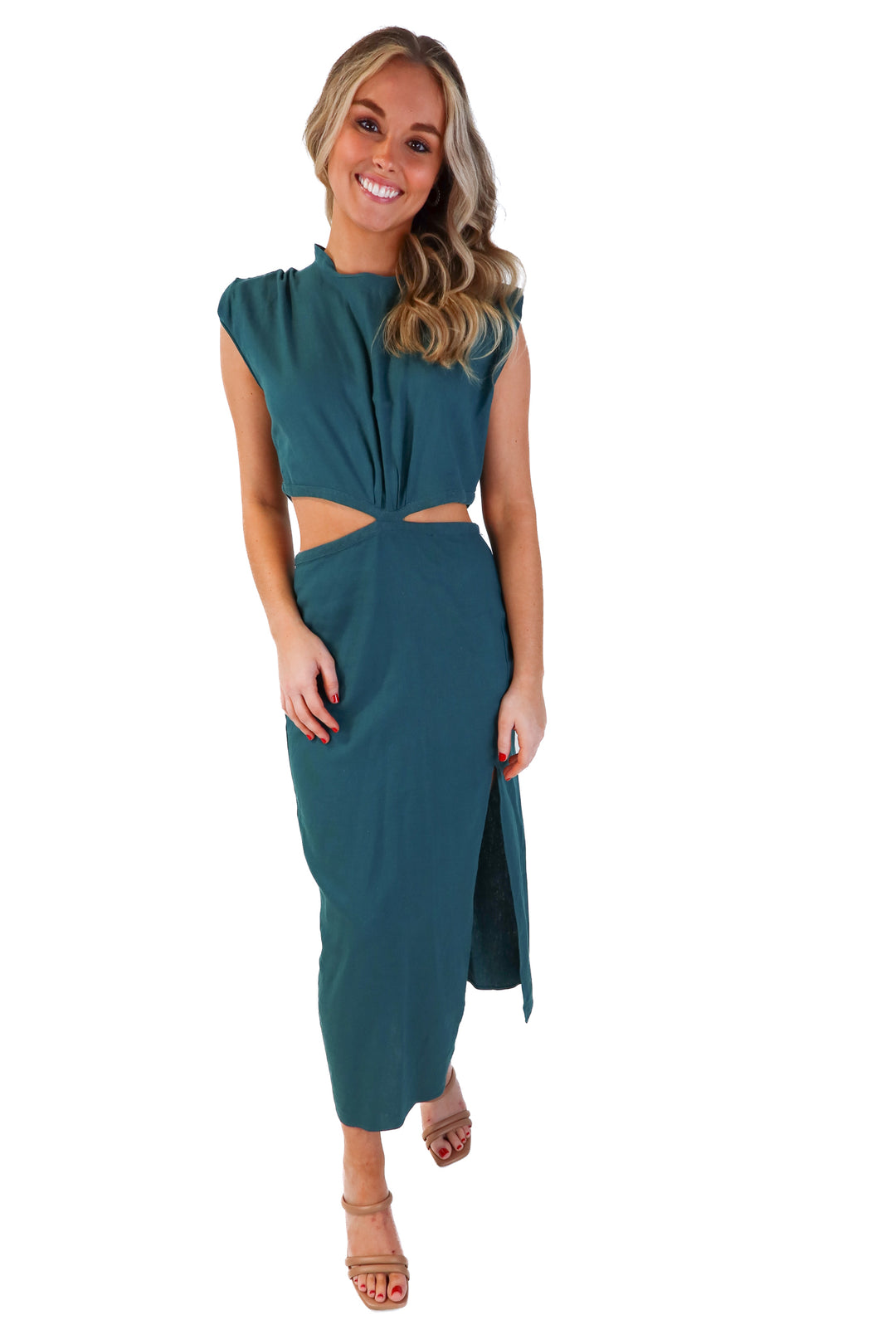 Zara green cut out dress (s; retails for $45.90)