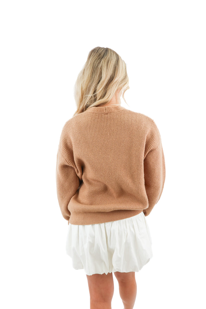 tie front brown cardigan (m; retail $45)