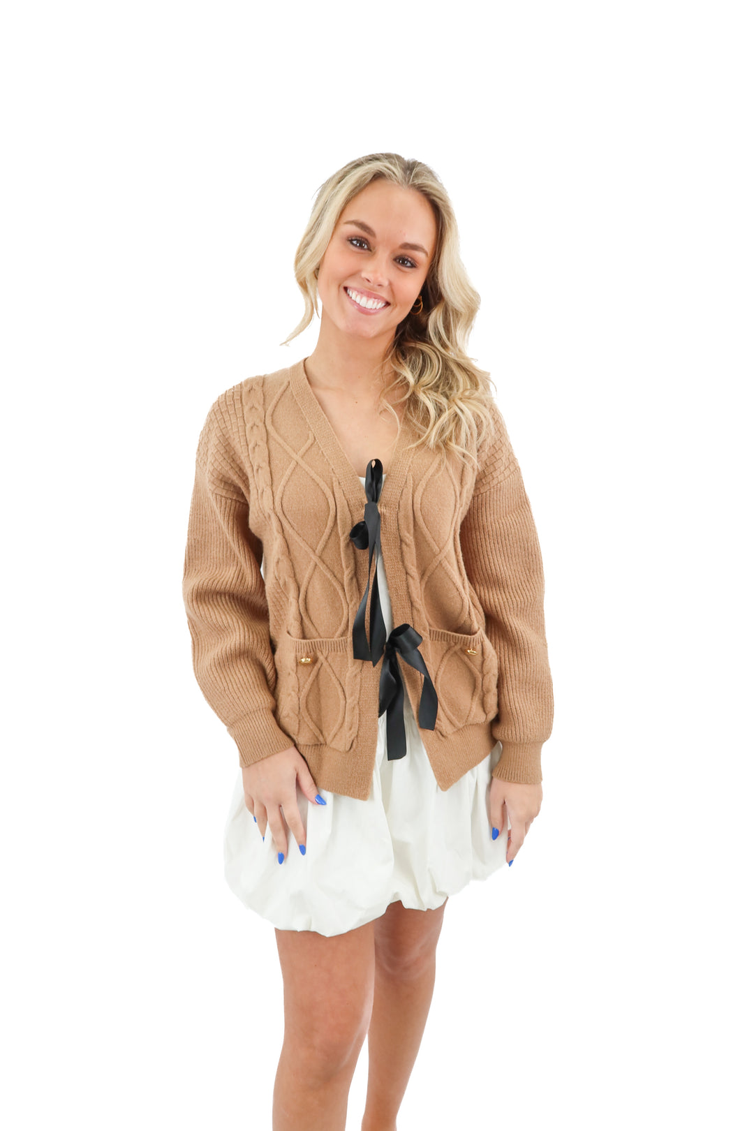 tie front brown cardigan (m; retail $45)