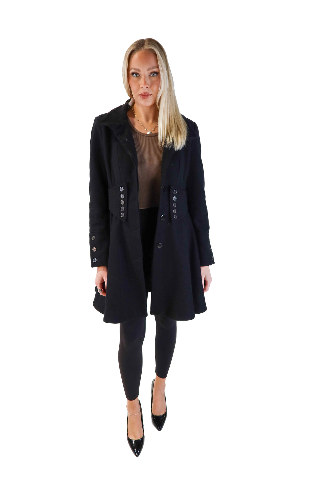 Betsey Johnson Black Wool Coat (4; retail $295)