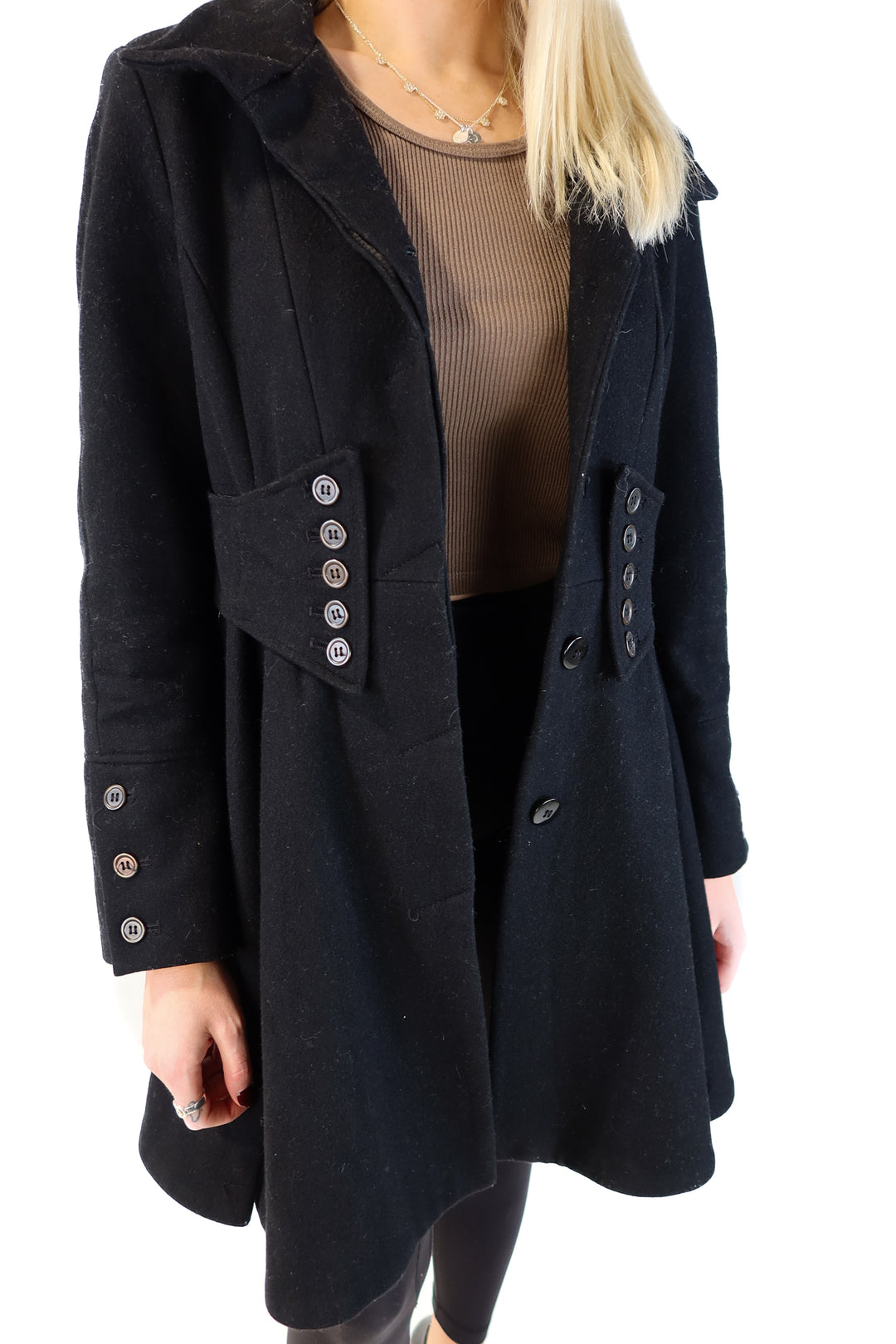 Betsey Johnson Black Wool Coat (4; retail $295)