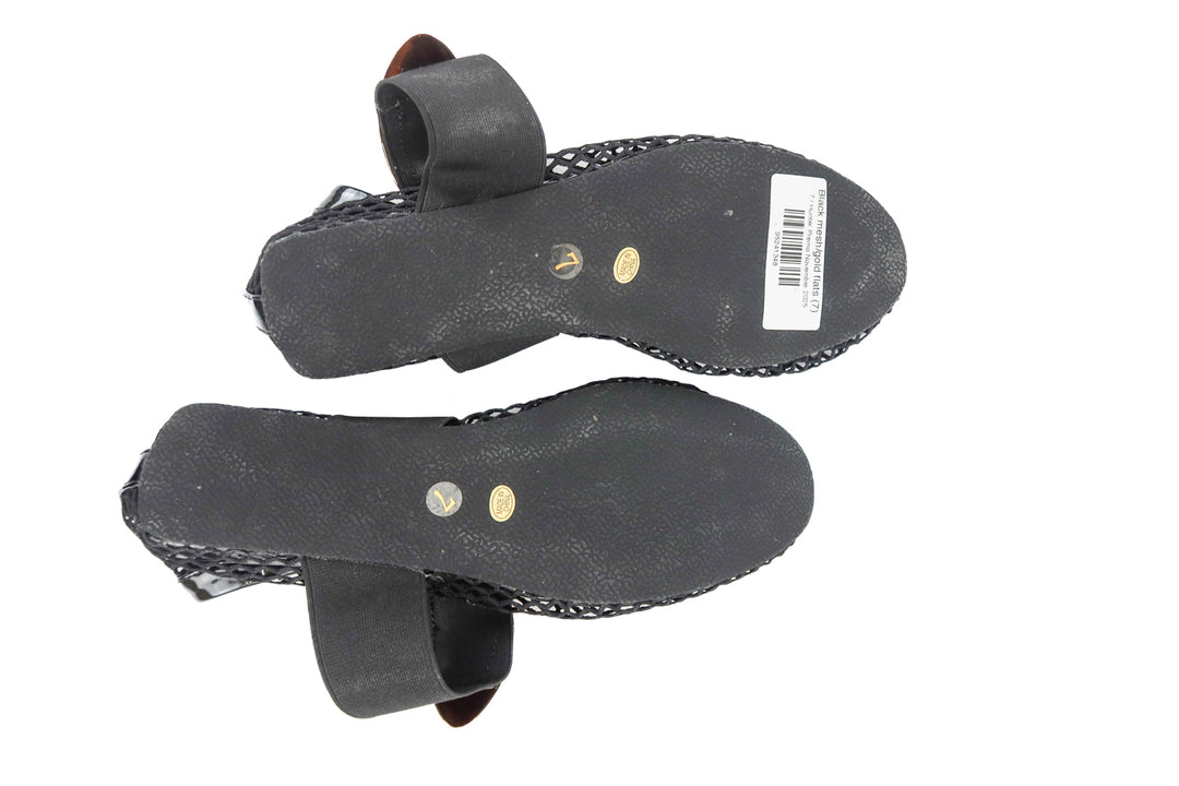 Black mesh/gold flats (7)